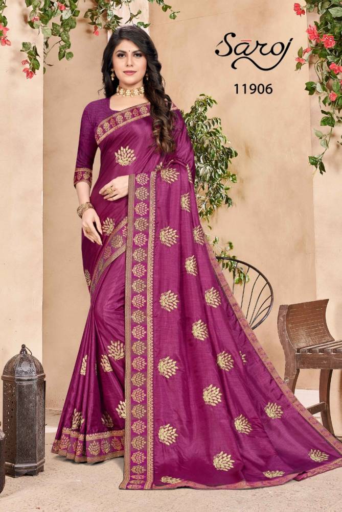 Saroj Samriddhi 2 Heavy Embroidery Fancy Festive Wear Silk Saree Collection
